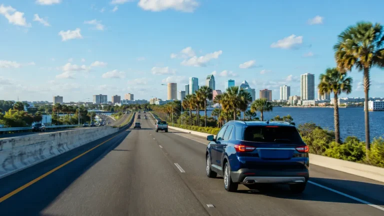 Florida road trip from Orlando to Tampa with a secured visible item