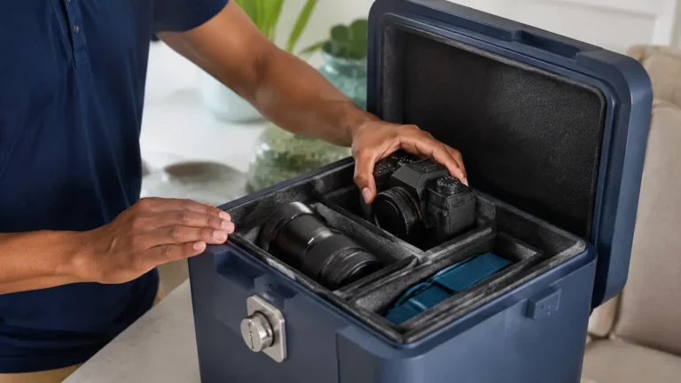 Camera body and lens inventory arranged before protective packing
