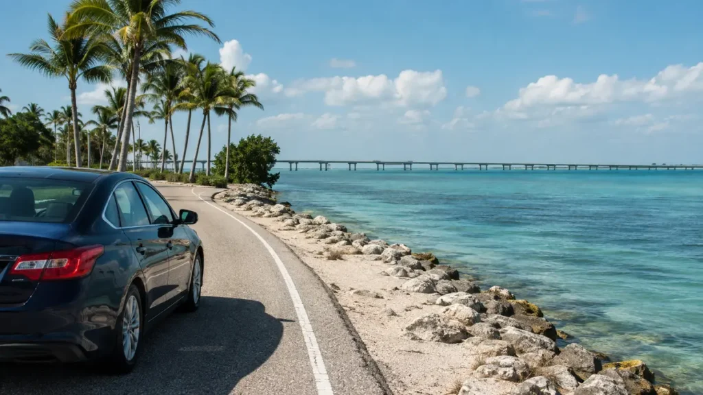 Florida road trip from Tampa to Sarasota with a secured visible item
